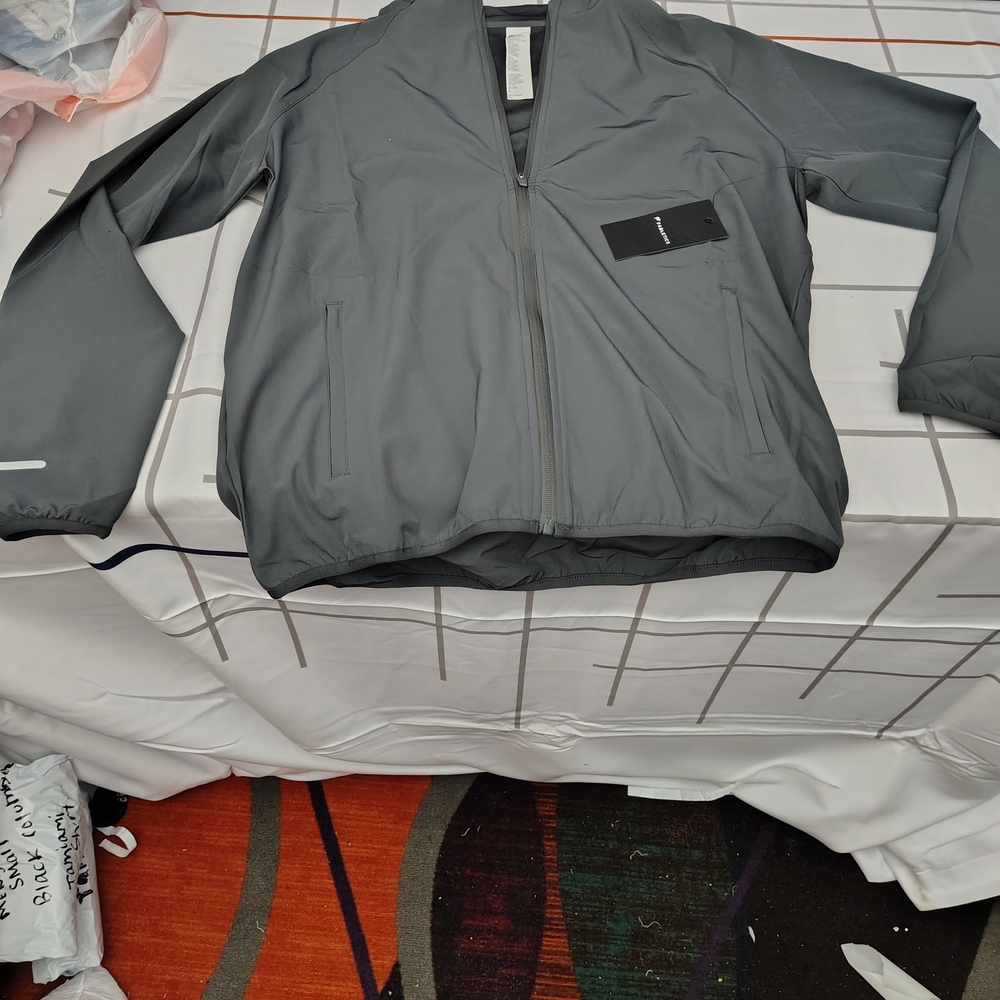 Fabletics Men's Charcoal Windbreaker - Picture 2 of 4